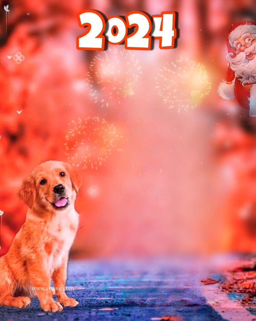 2024 Dog New Year Editing Background