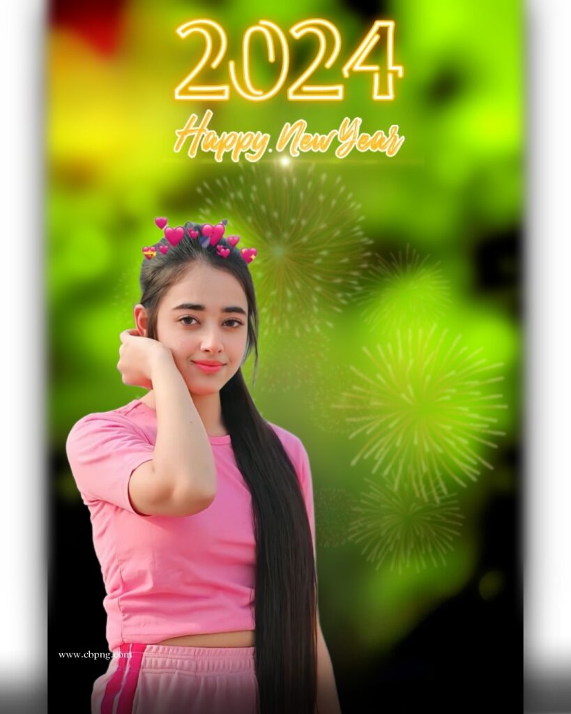Cute Girl Happy New Year 2024 Photo Editing Background Hd