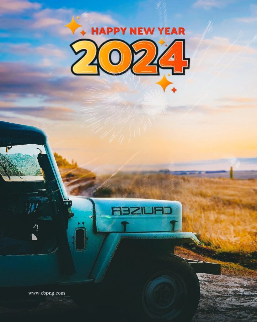 Happy New Year 2024 Photo Editing Car