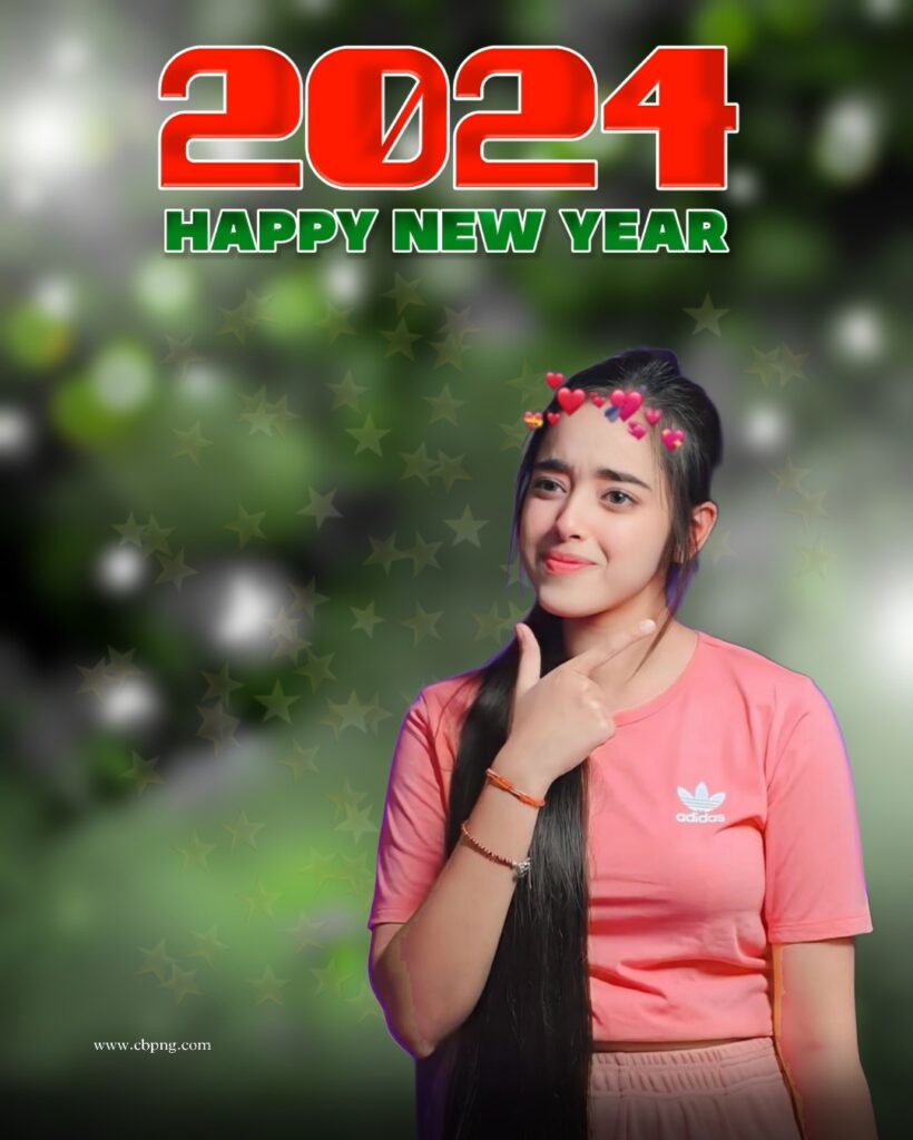 Happy New Year 2024 photo Editing Background Girl 4k