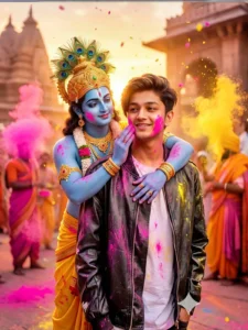 Realistic Krishna Holi Ai Photo Editing Prompts